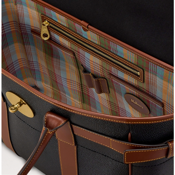 Mulberry Bayswater Black & Cognac Scotchgrain